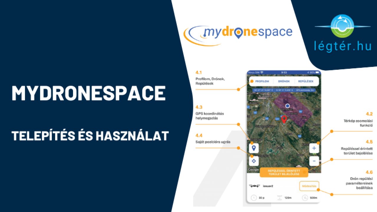 A MyDroneSpace alkalmazás használata