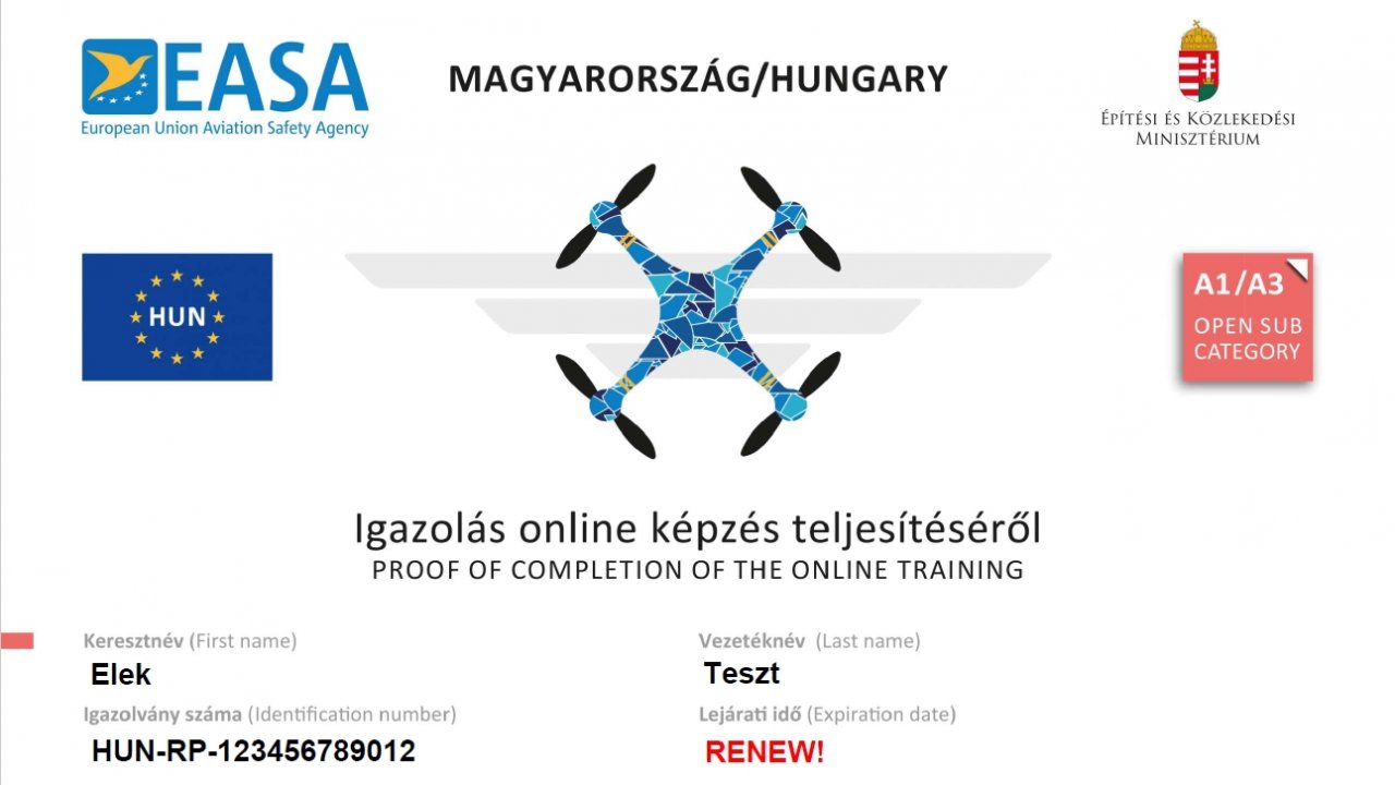 A1/A3 frissítő képzés